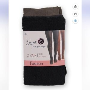 Secret Treasures Women's Sheer Geo Tight, 2 Pair